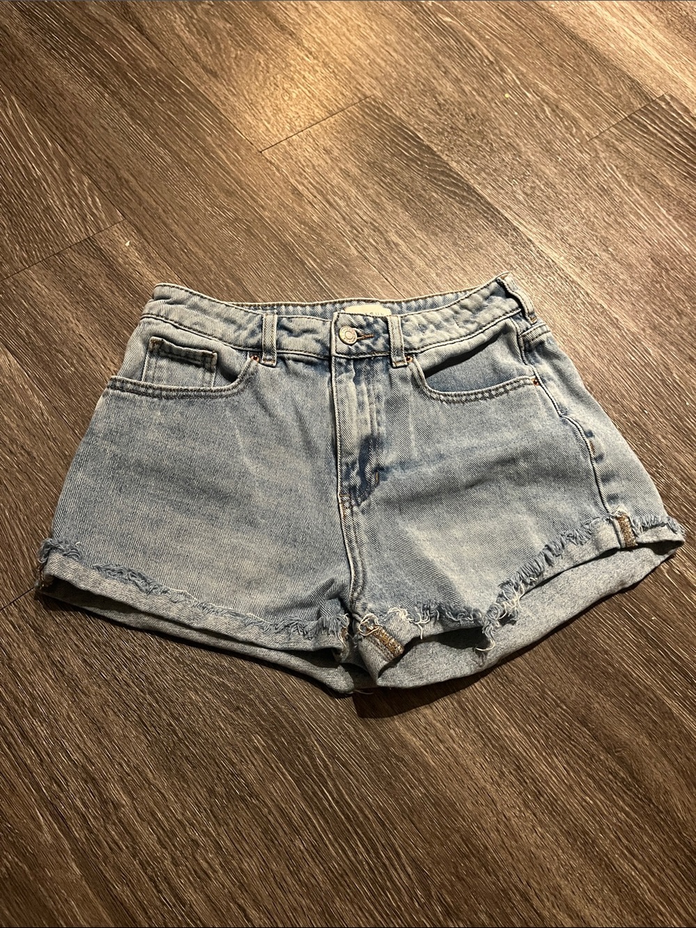PacSun Light Wash High-Rise Mom Shorts